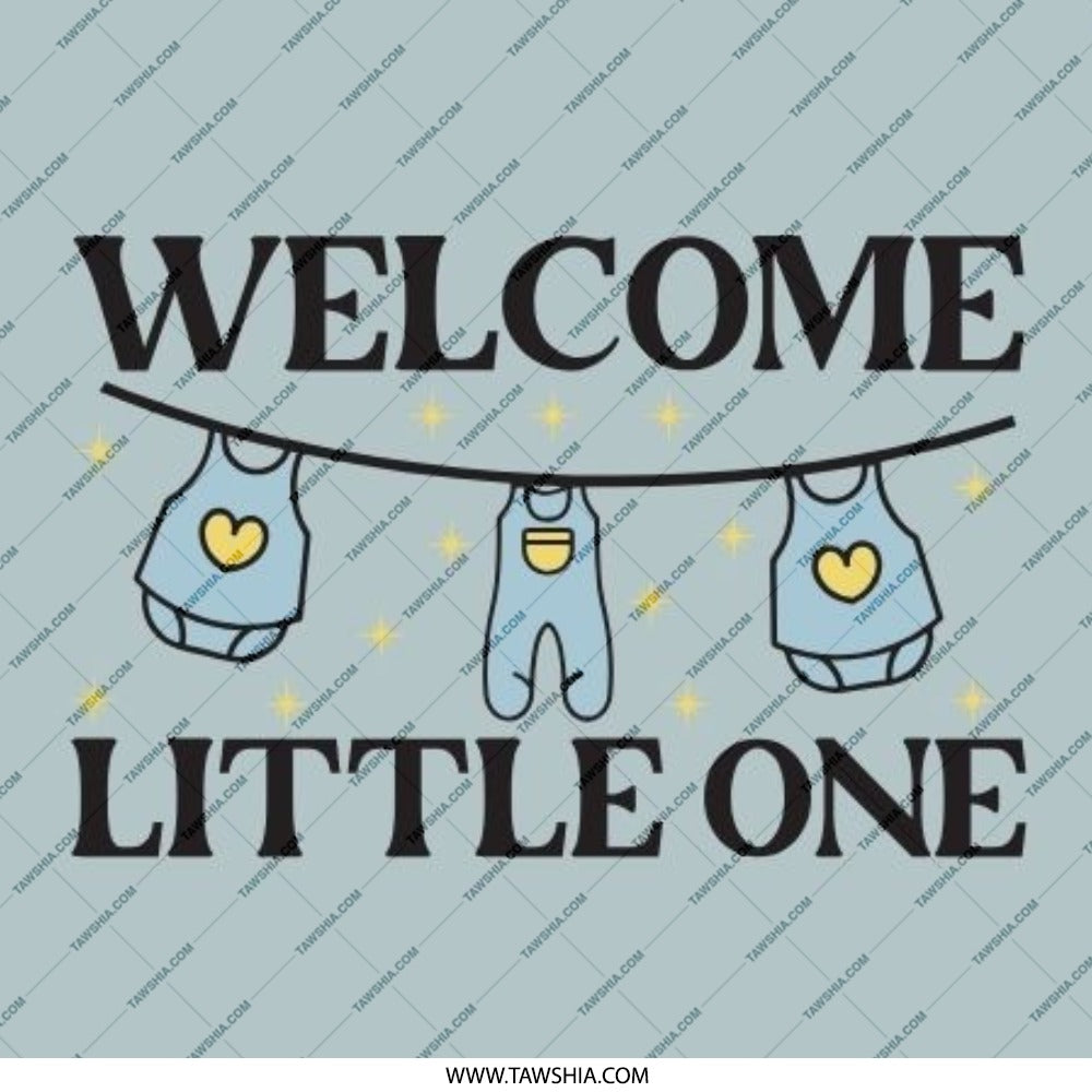 Welcome Little One Pinback Button, Baby Shower Favor, New Baby Gift, Gender Neutral Baby Gift, Cute Baby Clothes Line Pin - Tawshia
