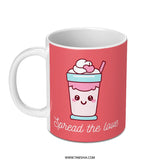 Kawaii Shake Mug, Spread the Love Mug, Cute Food Mug, Valentine Mug, Dessert Mug, Kawaii Drink Mug, Funny Mug, Gift for Her, Gift for Him - Tawshia