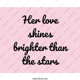 Her Love Shines Mouse Pad, Pink Mouse Pad, Inspirational Quote, Cute Desk Decor, Office Gift, Love Gift, Stars Mouse Pad, Desk Accessories - Tawshia