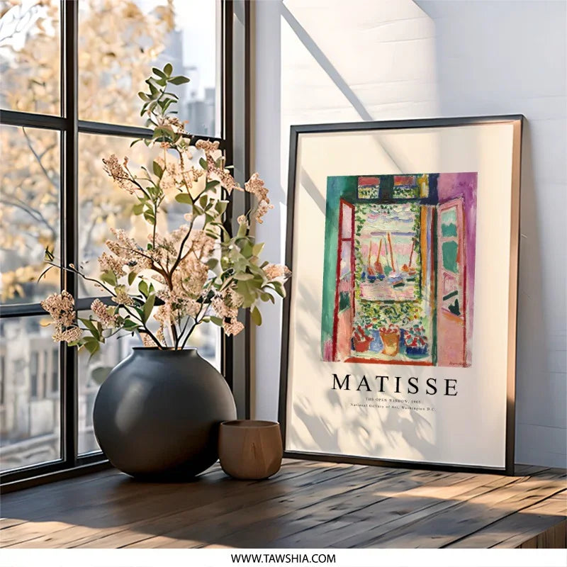 Matisse Wall Art, The Open Window, 1905 Painting, Fauvism Art Print, Boats in Harbour, Colorful Home Decor, Fine Art Print - Tawshia