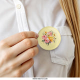 Floral Bouquet Pinback Button, Watercolor Roses Button, Flower Pin, Cute Button, Aesthetic Pin, Botanical Button, Gift for Her - Tawshia