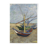 Fishing Boats on The Beach Photographic Print, Van Gogh Art, Seascape Art, Impressionism Painting, Fine Art Print - Tawshia