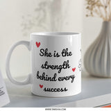 She Is The Strength Mug, Inspirational Quote Mug, Motivational Mug, Gift For Her, Encouragement Mug, Coffee Mug, Tea Mug - Tawshia