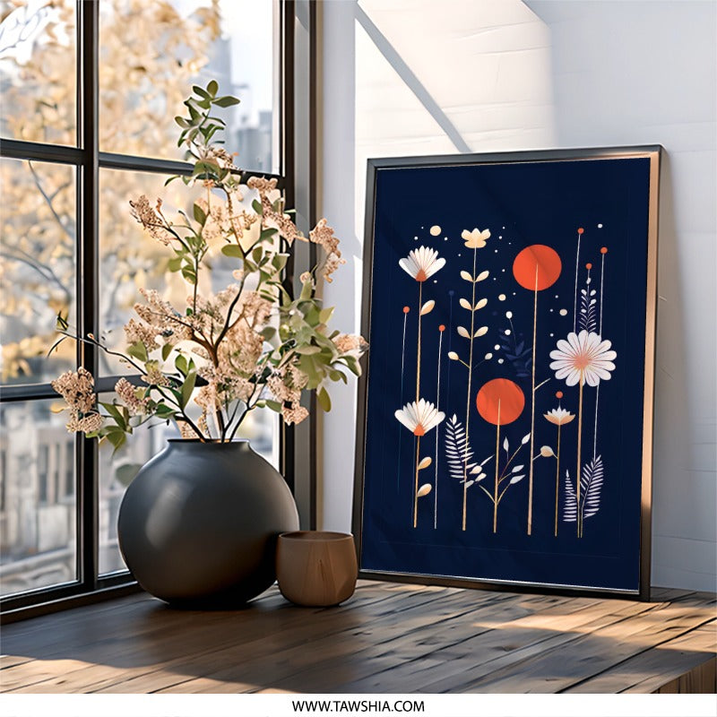 Floral Wall Art, Abstract Flower Print, Botanical Art, Modern Home Decor, Nature Inspired Artwork, Minimalist Wall Decor - Tawshia