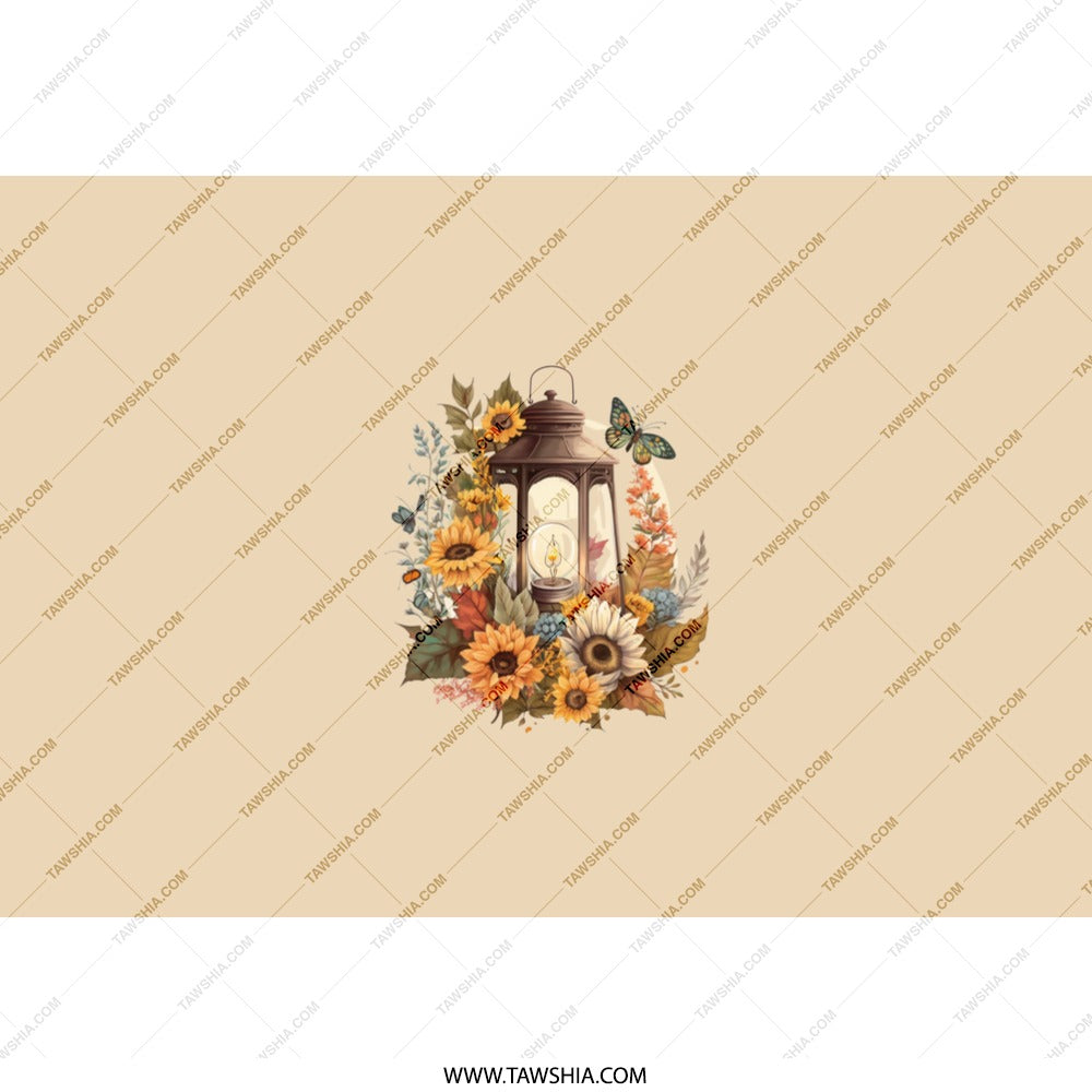 Floral Lantern Tumbler, Autumn Tumbler, Sunflower Tumbler, Butterfly Tumbler, Fall Lantern Tumbler, Tumbler With Straw, Pretty Tumbler - Tawshia