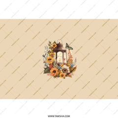 Floral Lantern Tumbler, Autumn Tumbler, Sunflower Tumbler, Butterfly Tumbler, Fall Lantern Tumbler, Tumbler With Straw, Pretty Tumbler - Tawshia
