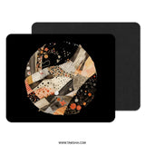 Abstract Floral Mouse Pad, Patchwork Circle Art, Unique Desk Accessory, Computer Mat, Office Decor, Stylish Mousepad - Tawshia