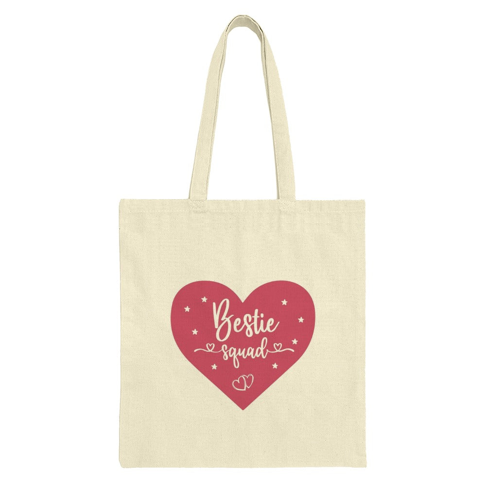 Bestie Squad Tote Bag, Cute Best Friends Gift, Friendship Tote, Heart Tote Bag, Gift For Best Friend, Best Friend Bag, Valentines Tote - Tawshia