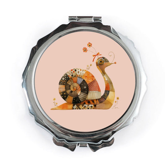 Snail Pocket Mirror, Cute Animal Compact Mirror, Artistic Pocket Mirror, Unique Handbag Mirror, Travel Mirror, Gift for Her - Tawshia