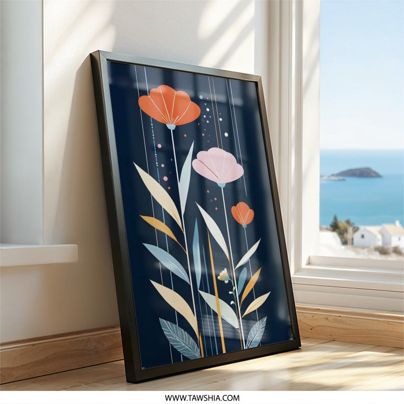 Floral Art Wall Decor, Modern Flower Print, Botanical Wall Art, Abstract Flower Art, Stylish Home Decor, Floral Wall Decor - Tawshia
