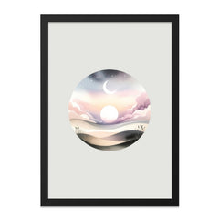 Celestial Moon Wall Art, Pastel Sky Print, Dreamy Landscape, Modern Art Print, Minimalist Decor, Home Decor, Nature Inspired Artwork - Tawshia