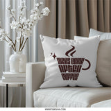 Coffee Lover Pillow, Ideas Come After Coffee Design, Novelty Pillow, Decorative Pillow, Home Decor Pillow, Coffee Gift Pillow, Throw Pillow - Tawshia