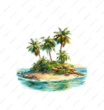 Tropical Island Scenic Painting with Palms product type