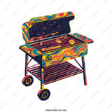 Colorful Grill Tote Bag, BBQ Lover Gift, Summer Tote, Unique Design Tote, Grilling Season Shopping Bag, Picnic Bag, Festival Bag - Tawshia
