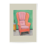Wingback Chair Photographic Prints, Pink Chair Art Print, Home Decor Prints, Illustration Print, Living Room Art, Wall Art, Unique Gift - Tawshia