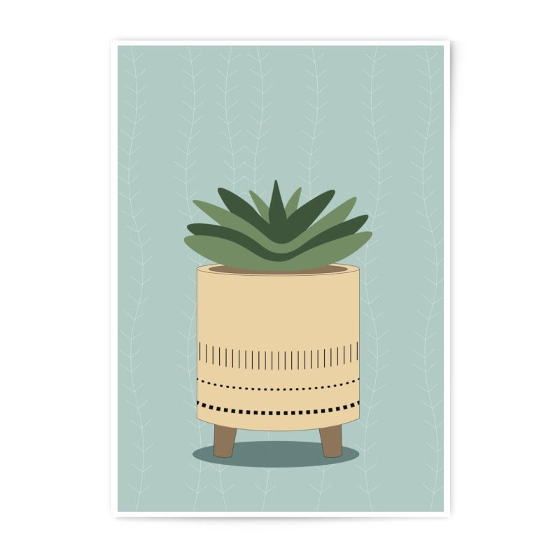 Succulent Plant Art Photographic Print, Modern Home Decor, Minimalist Wall Art, Cactus Print, Potted Plant Illustration - Tawshia