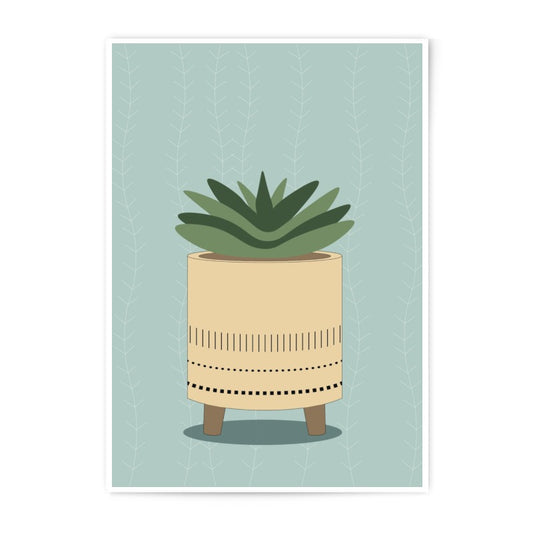 Succulent Plant Art Photographic Print, Modern Home Decor, Minimalist Wall Art, Cactus Print, Potted Plant Illustration - Tawshia