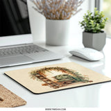 Cozy Reading Nook Mouse Pad, Autumn Leaves, Bookshelf Decor, Warm Home Office Accessory, Fall Decor Mousepad, Home Office Mousepad - Tawshia