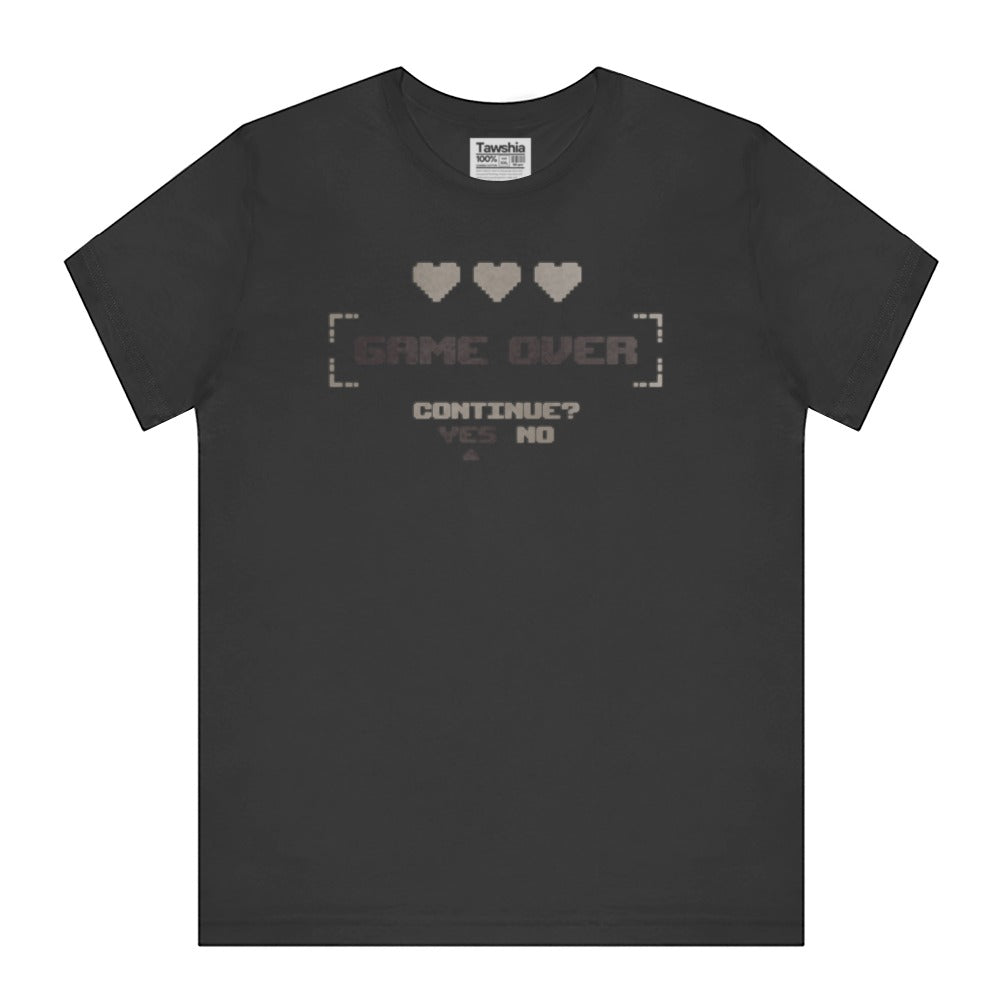 Game Over Continue Yes No Graphic Tee product type