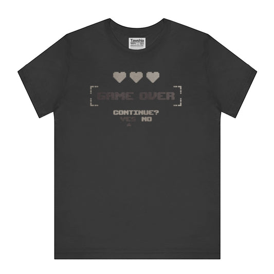 Game Over Continue Yes No Graphic Tee product type