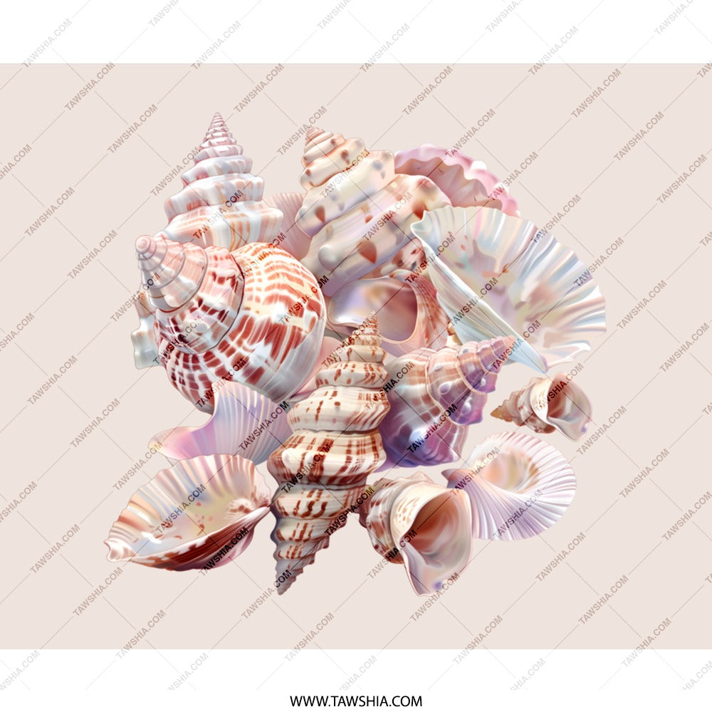 Seashells Mouse Pad, Beachy Desk Decor, Ocean Lover Gift, Coastal Home Office, Sea Shell Art, Beach House Decor, Unique Mousepad - Tawshia