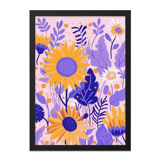 Floral Wall Art, Sunflower Print, Botanical Art, Modern Wall Decor, Colorful Home Decor, Flower Illustration, Trendy Art Print - Tawshia