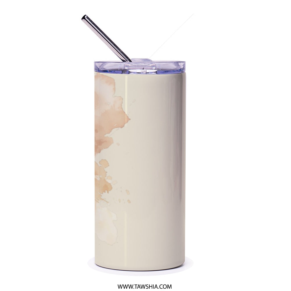 Arabic Father's Day Tumbler, Dad is the Tree, Father Gift, Unique Tumbler, Islamic Dad Present, Tumbler with Straw, Gift for Him - Tawshia