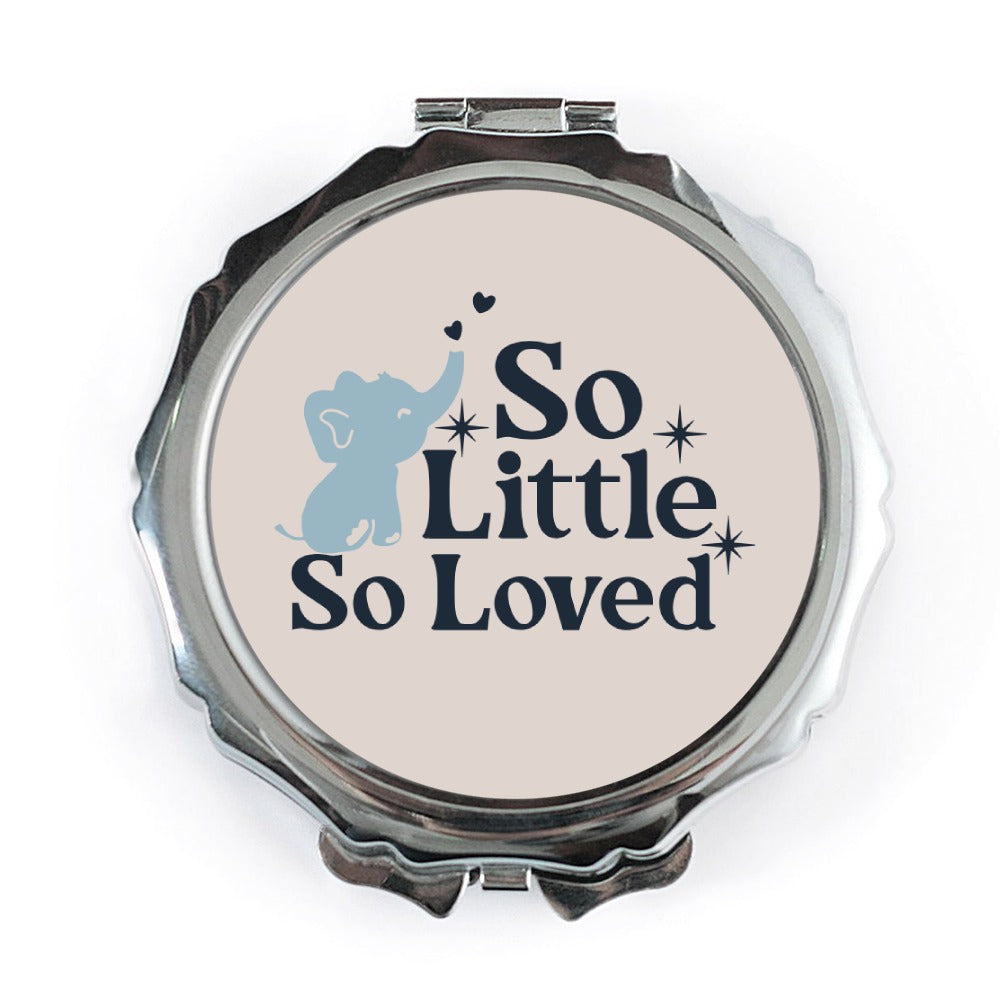 So Little So Loved Pocket Mirror, Baby Elephant, Cute Animal Art, Newborn Gift, New Mom Present, Adorable Nursery Decor, Pastel Pocket - Tawshia