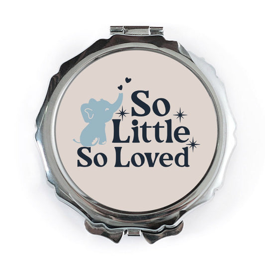 So Little So Loved Pocket Mirror, Baby Elephant, Cute Animal Art, Newborn Gift, New Mom Present, Adorable Nursery Decor, Pastel Pocket - Tawshia