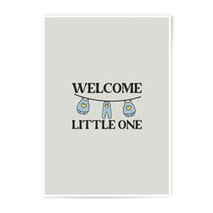 Welcome Little One, Photographic Prints, Baby Shower Gift, Nursery Decor, New Baby Gift, Baby Clothes Line Art Print, Baby Room Wall Art - Tawshia
