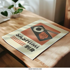 Sashimi Photographic Print, Japanese Art Print, Food Art Print, Retro Japanese Decor, Culinary Wall Art, Sushi Art, Kitchen Art, Asian Decor - Tawshia