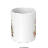 Bookshelf Mug, Floral Mug, Book Lover Gift, Reader Gift, Bookworm Mug, Cozy Mug, Aesthetic Mug, Spring Mug, Books and Flowers Mug - Tawshia