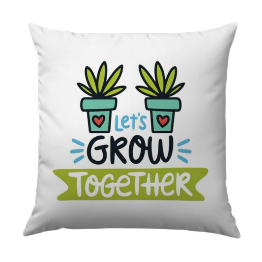 Lets Grow Together Pillow, Plant Lover Pillow, Cute Pillow, Garden Pillow, Decorative Pillow, Home Decor Pillow, Housewarming Gift Pillow - Tawshia