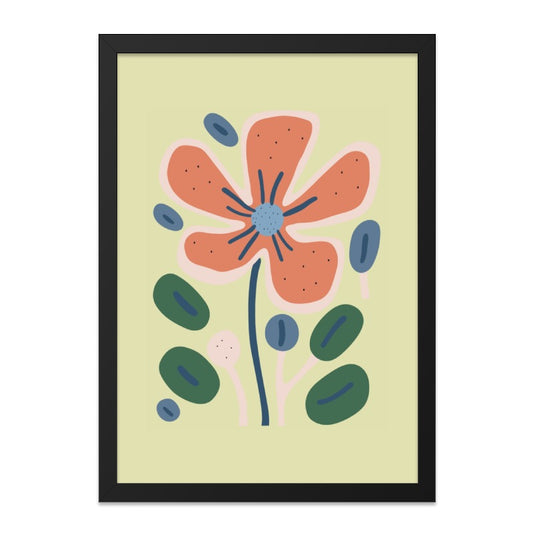 Abstract Floral Wall Art, Modern Flower Print, Botanical Illustration, Minimalist Art, Home Decor, Framed Art Print - Tawshia