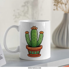 Cactus Mug, Cute Plant Mug, Desert Plant, Botanical Mug, Funny Mug, Coffee Cup, Gift Idea, Unique Mug, Novelty Gift, Plant Lover Gift - Tawshia