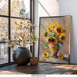 Bright Sunflowers in Vase Art Print Home Decor product type