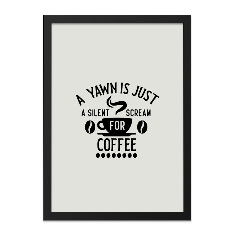 Coffee Wall Art, Funny Coffee Print, Yawn Scream Art, Kitchen Decor, Coffee Lover Gift, Home Decor - Tawshia
