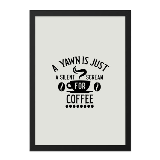 Coffee Wall Art, Funny Coffee Print, Yawn Scream Art, Kitchen Decor, Coffee Lover Gift, Home Decor - Tawshia