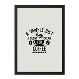 Coffee Wall Art, Funny Coffee Print, Yawn Scream Art, Kitchen Decor, Coffee Lover Gift, Home Decor - Tawshia