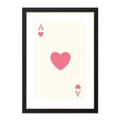 Ace of Hearts Wall Art, Playing Card Print, Minimalist Home Decor, Casino Theme Art, Modern Wall Hanging - Tawshia