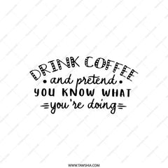 Coffee Lover Pillow, Pretend You Know, Sarcastic Pillow, Home Decor, Funny Quote Pillow, Decorative Pillows, Cozy Gift, Housewarming Gift - Tawshia