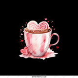 Heart Cocoa Pocket Mirror, Romantic Valentines Gift, Cute Coffee Cup Mirror, Love Mug Purse Mirror, Valentine Present, Bridesmaid Mirror - Tawshia