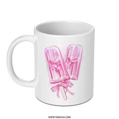 Pink Popsicle Mug, Ice Pop Coffee Cup, Summer Drinkware, Cute Foodie Gift, Fun Dessert Mug, Novelty Mug - Tawshia