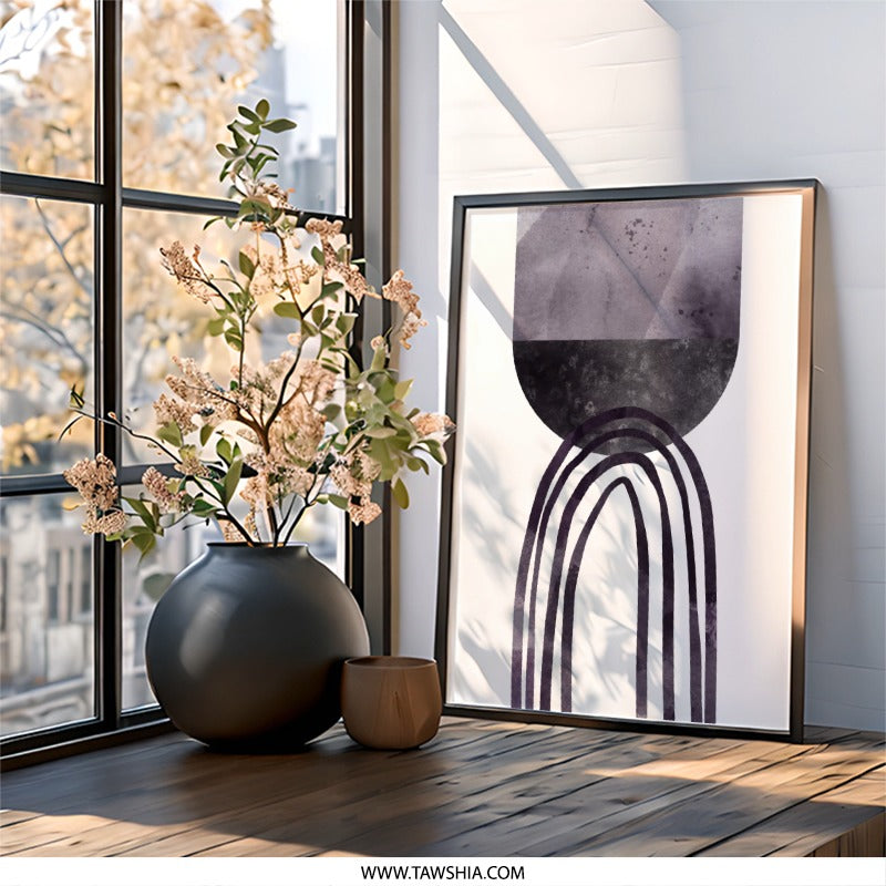 Abstract Shapes Wall Art, Minimalist Print, Modern Art, Geometric Wall Decor, Home Decor, Black and White Wall Art, Trendy Home Decor - Tawshia