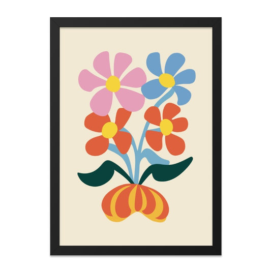 Retro Floral Wall Art Print, Colorful Flower Bouquet Decor, Mid Century Modern Art, Groovy Botanical Wall Hanging, Home Decor, Gift - Tawshia