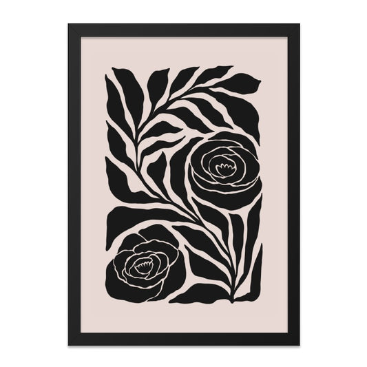 Black Rose Wall Art, Floral Art Print, Modern Wall Decor, Botanical Print, Minimalist Art, Trendy Home Decor - Tawshia