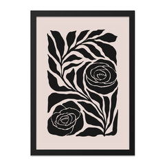 Black Rose Wall Art, Floral Art Print, Modern Wall Decor, Botanical Print, Minimalist Art, Trendy Home Decor - Tawshia