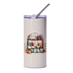 Book Nook Tumbler, Fall Vibes Tumbler, Reading Tumbler, Cozy Tumbler, Autumnal Drinkware, Library Themed Tumbler, Literary Gift - Tawshia