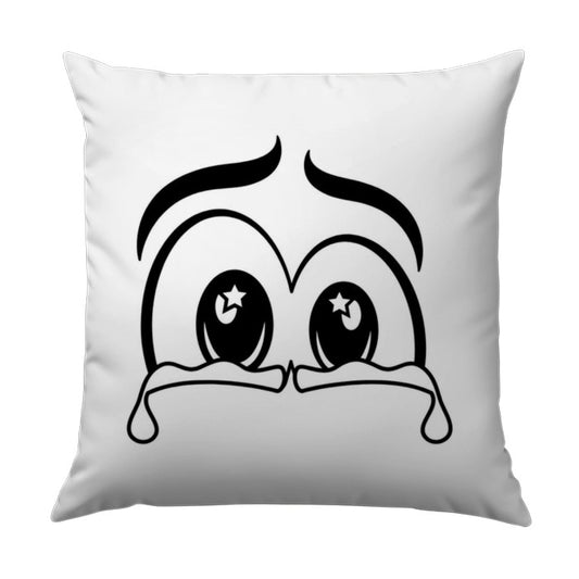Crying Cartoon Eyes Pillow, Emoticon Throw Pillow, Dramatic Expression Cushion, Comic Style Home Decor, Funny Pillow Gift Idea - Tawshia
