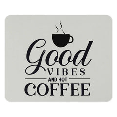Good Vibes Coffee Mouse Pad, Office Decor, Desk Accessories, Coffee Lover Gift, Work From Home, Motivational Quote Mousepad - Tawshia